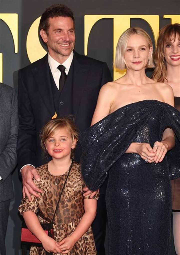 Bradley Cooper, his daughter, Lea De Seine, and Lady Gaga at the 'Maestro' premiere on Dec. 12, 2023.