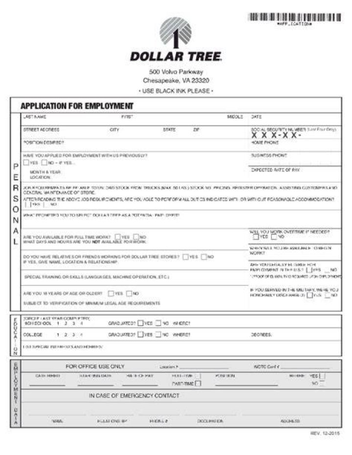 dollar tree franchise application