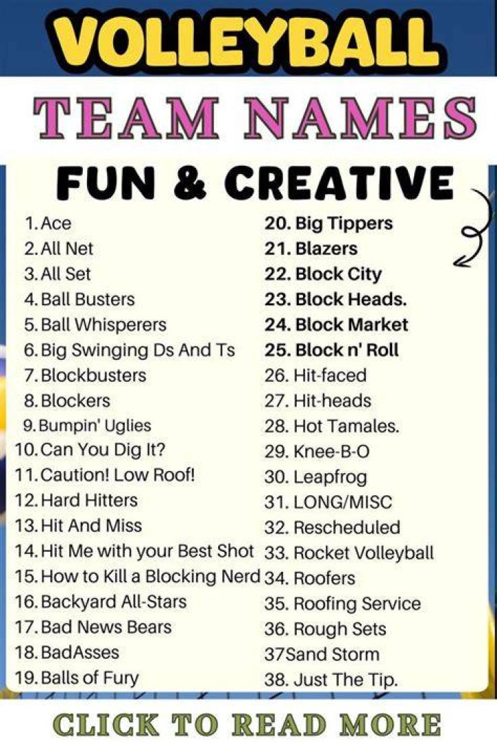 Fun volleyball team names