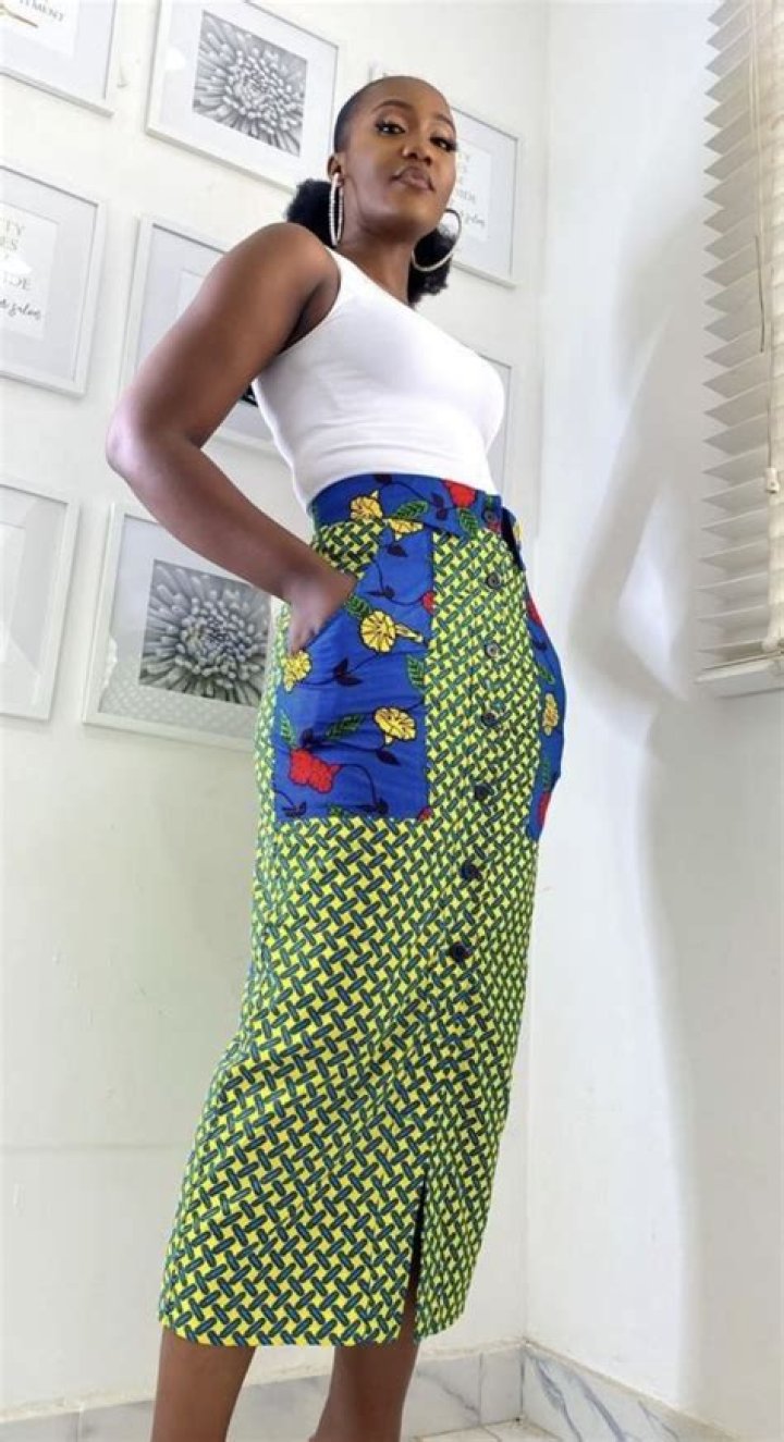 High waisted Ankara skirt
