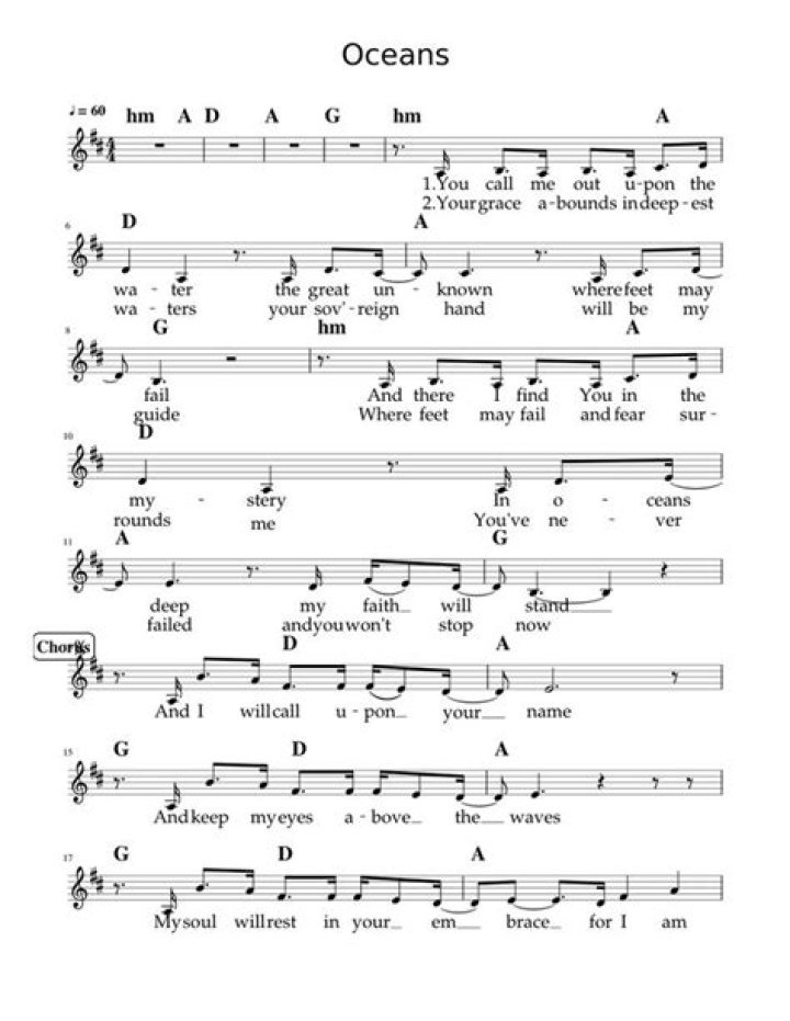 Hillsong UNITED - Oceans (Easy Ukulele Tabs Tutorial) - Hymns and Other Sacred Songs, Ukulele