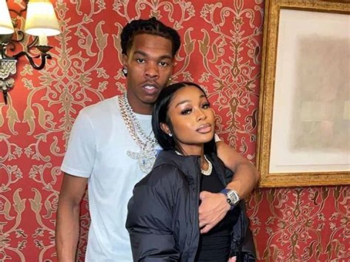 Lil Baby and Jayda Cheaves near the Avenue Montaigne on March 4, 2022 in Paris, France