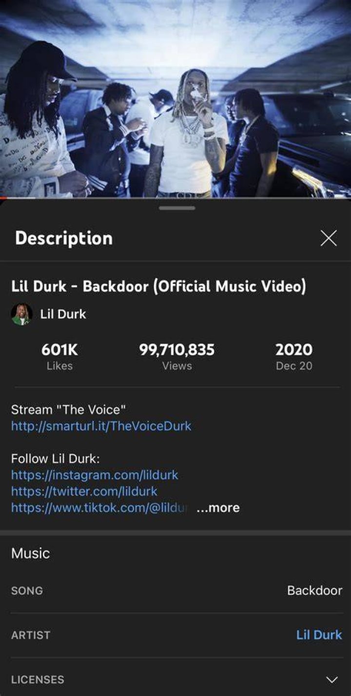 Lil Durk - Backdoor (Official Music Video) - the voice lil durk lyrics