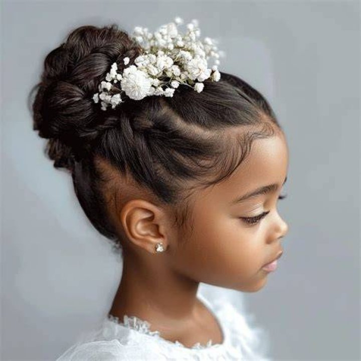 Little bride hairdo with braids and twists