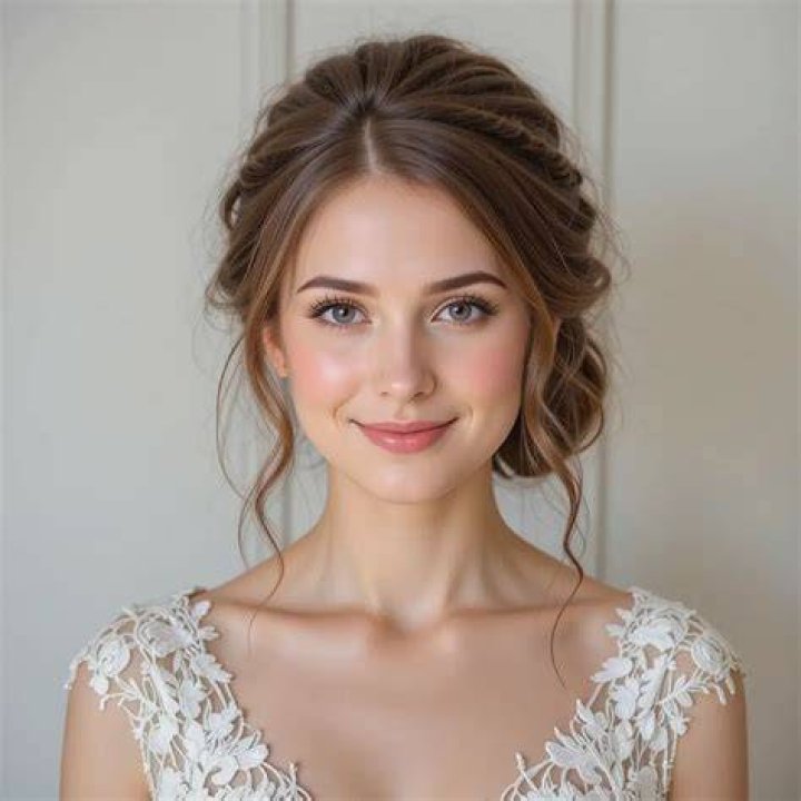 Little bride hairdo with large curls