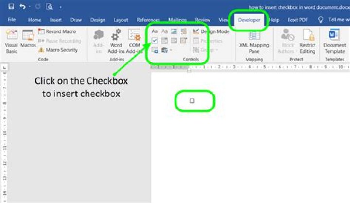 Microsoft Word checkbox Microsoft Word checkbox