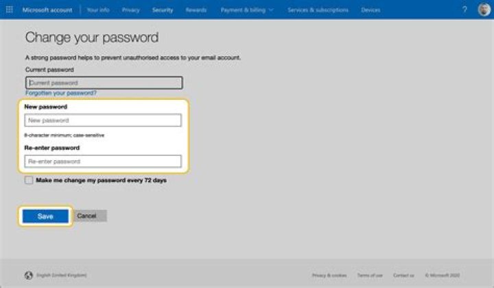 New e-mail password New e-mail password