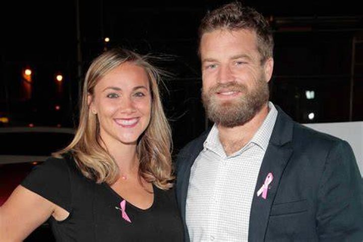 Ryan Fitzpatrick with his wife and kids