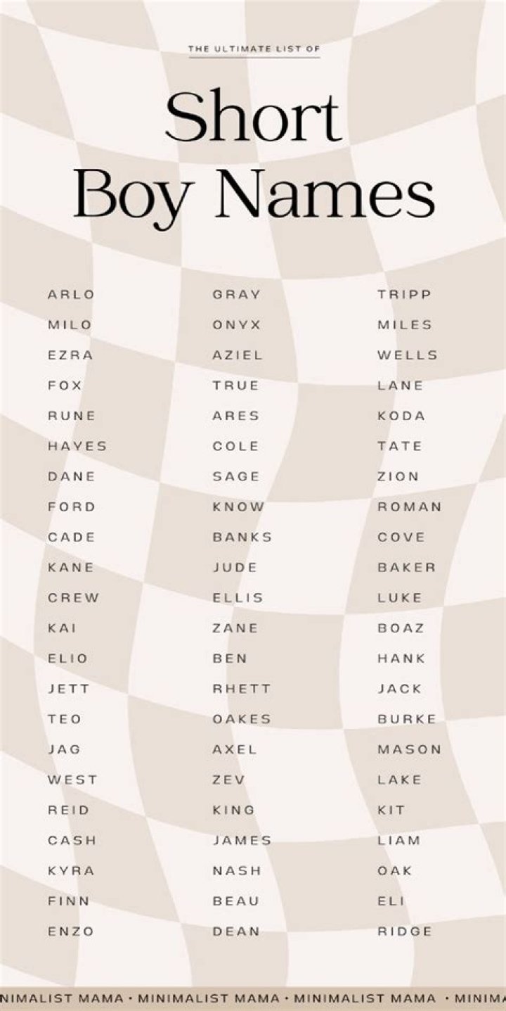Trendy short boy names