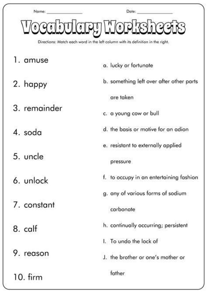 Vocabulary and Input Activities